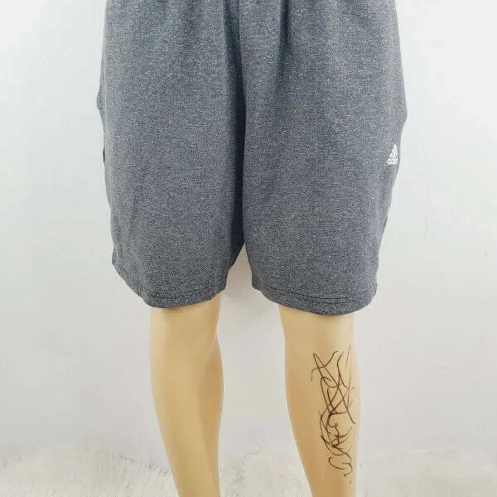 Adidas Mens Charcoal Elastic Waist Pull On Activewear Athletic Shorts Size‎ XL